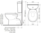 CAROMA PROFILE 4 TRIDENT CONNECTOR TOILET SUITE